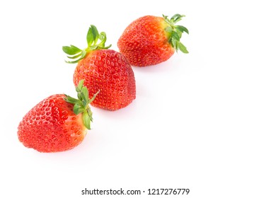 Fresh red strawberry on white background - Shutterstock ID 1217276779