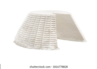 Fresh Ricotta Italian Cheese On A White Background