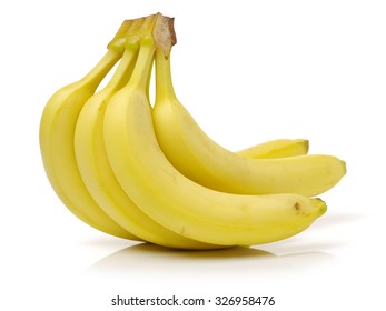 Fresh ripe bananas on white background 