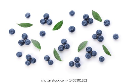 Fresh Ripe Blueberry On White Background