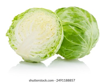 Fresh ripe cabbage vegetable isolated on a white background