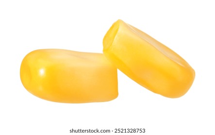 Fresh ripe corn kernels isolated on white