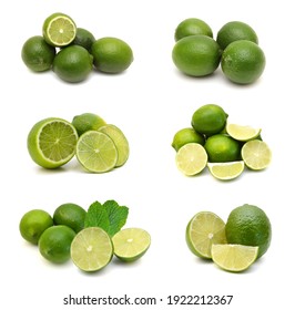 Fresh ripe lime isolated on white background  - Shutterstock ID 1922212367