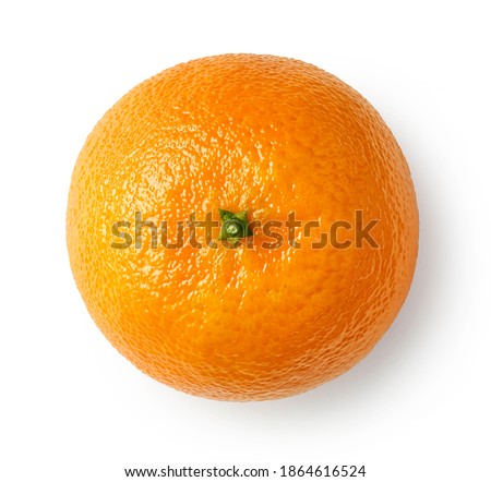 Fresh ripe mandarin, tangerine or clementine isolated on white background, top view