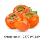 fresh ripe persimmons isolated on white background