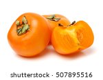 fresh ripe persimmons isolated on white background