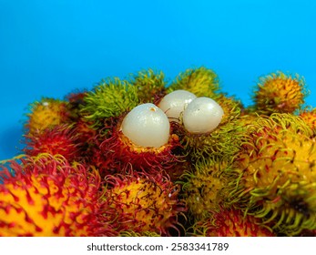 Rambután fresco y maduro