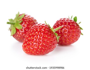 fresh ripe strawberry fruits isolated on white background - Shutterstock ID 1935998986