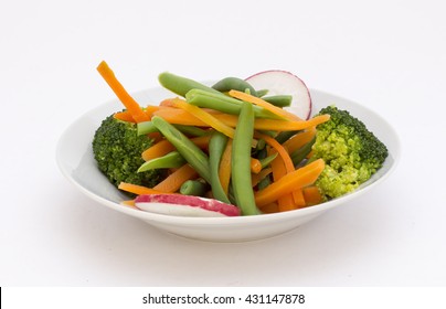 Fresh Salad In A Bowl: Brocoli, Carrot, Rabanito, 