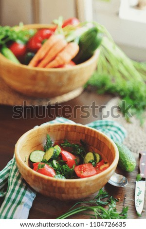 Similar – Image, Stock Photo Fresh Salad Vegetable