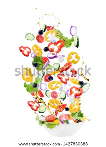 Similar – Image, Stock Photo Fruit frame on white background