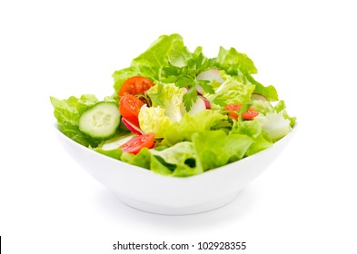 Fresh Salad In A White Plate