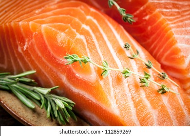 Fresh Salmon. Macro