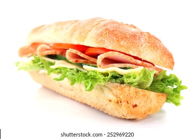 Fresh Sandwich Isolated On White