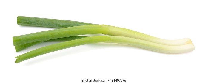 Fresh Scallion Isolated On White Background