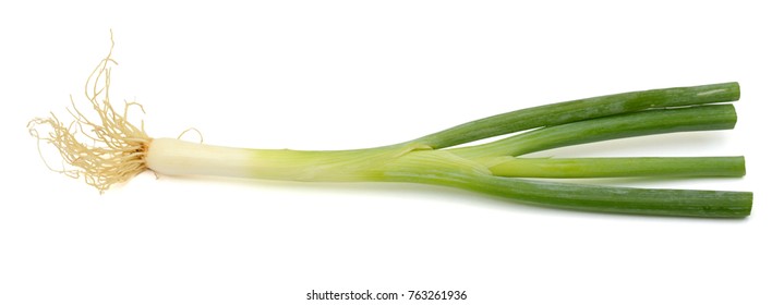 Fresh Scallion Isolated On White Background