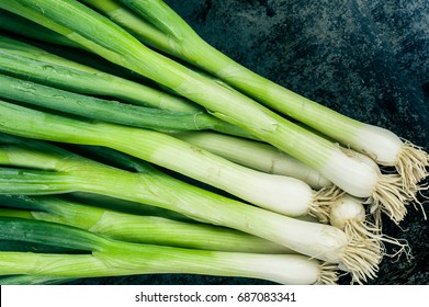 Fresh Scallions Isolated 