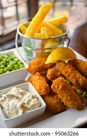 Fresh Scampi And Chips Pub Meal