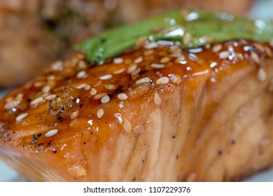 Fresh Sesame Glazed Salmon With Bok Choy.  