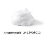 fresh shaving foam on white background
