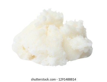 Fresh Shea Butter Lump Isolated On White