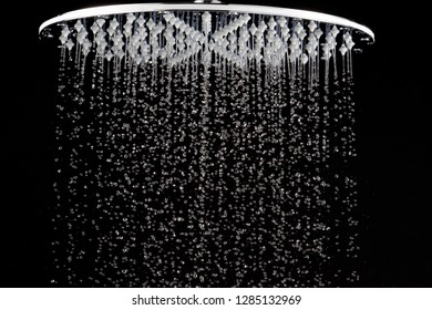 fresh shower on a black background  - Shutterstock ID 1285132969