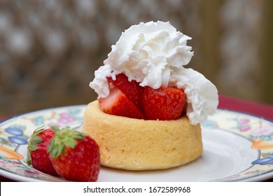 Fresh simple strawberry shortcake strawberries whipped cream sponge cake classic 