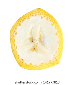 Fresh Slice Of Banana On A White Background