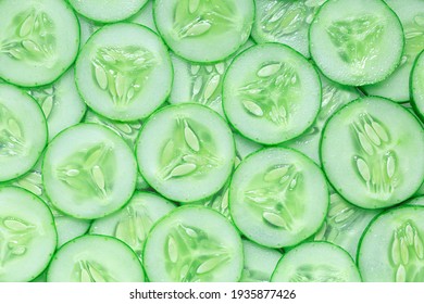 Fresh Slice Cucumber On Background