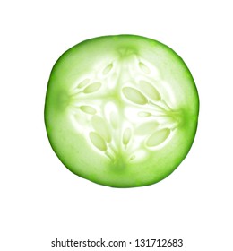 Fresh Slice Cucumber On White Background