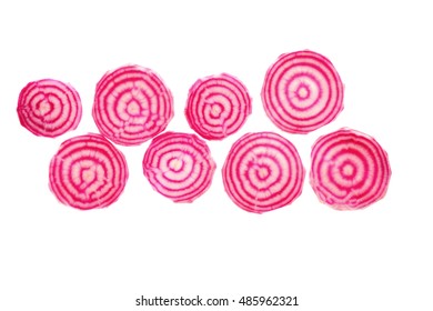 Fresh Sliced Beetroot Isolated On White