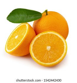 Fresh Sliced ​​oranges and Orange fruit isolated over white background - Shutterstock ID 1542442430