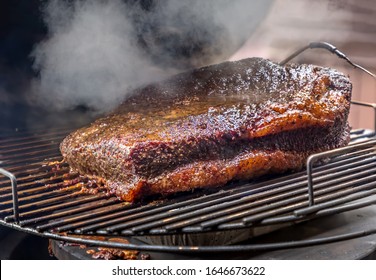 Fresh Smoked Texas Bbq Brisket On The Grill