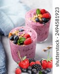 Fresh Smoothie berries with oats | smoothies berries ready to drinks | smoothies berries sugar free | diet meal | healthy drinks