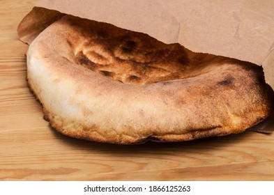 Fresh, Soft Pita Bread In A Paper Bag On The Table