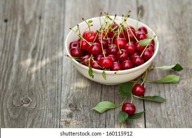 Fresh Sour Cherry In A Bowl