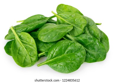 fresh spinach isolated on white background - Shutterstock ID 1224835612