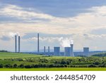 Fresh spring landscape with power station near Most, North Bohemia, Czech Republic