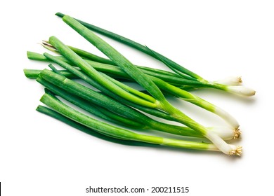 Fresh Spring Onion On White Background