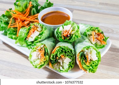 Fresh Spring Roll. With Homemade Peanut Sauce.