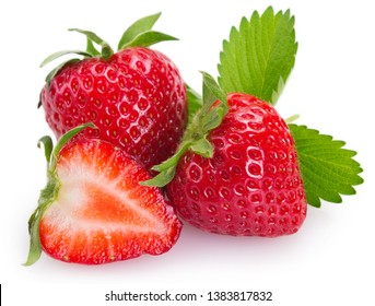 fresh strawberry isolated on white background - Shutterstock ID 1383817832