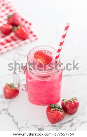 Similar – smoothies of fresh strawberries