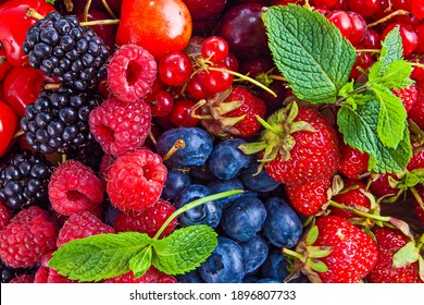 Fresh Summer Berries Mix Background