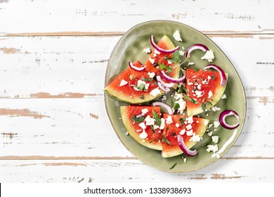 Fresh Summer Grilled Watermelon Salad With Feta Cheese