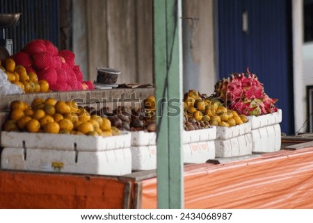 Fresh, sweet and delicious fruits are sold at fruit stalls