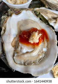 Fresh, Sweet Gulf Of Mexico Oysters On A Half Shell And Delicous Crawfish.