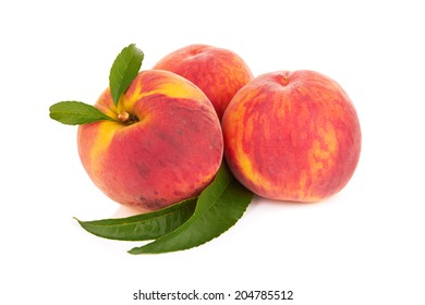 Fresh Sweet Peach On A White Background