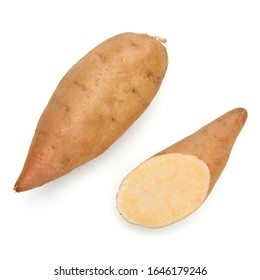 Fresh Sweet Potato Isolated On White Background.