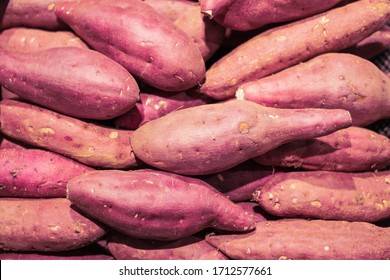 A Lot Of Fresh Sweet Potatoes