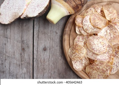 Fresh Taro And Taro Chips